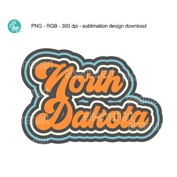 North Dakota PNG t-shirt ND retro sublimation designs download