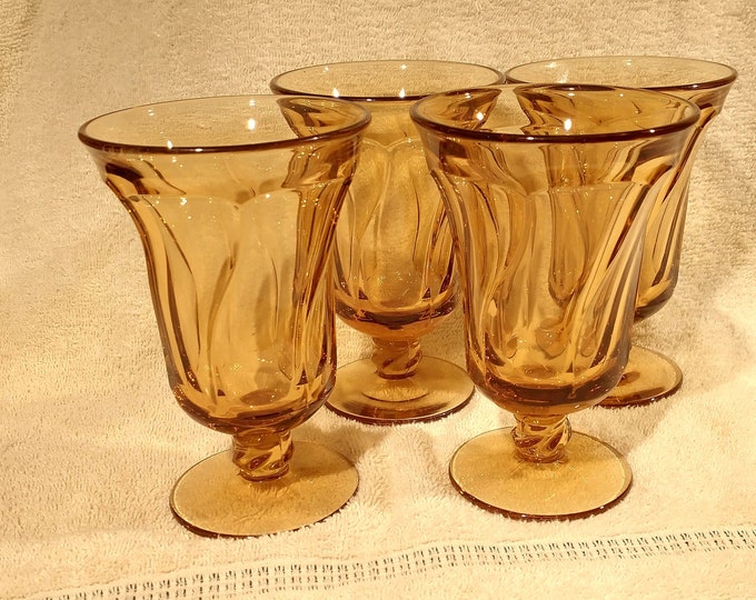 Fostoria Jamestown Amber Tea Glasses SET OF 4 6 1/8 Etsy