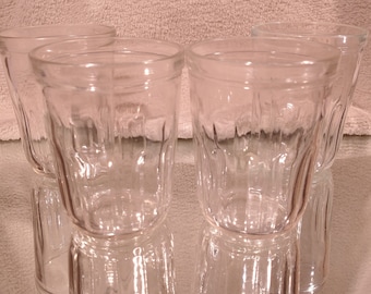 Vtg Jelly Jar Juice Glasses, Ruffled Sides, SET OF 4, 3 5/8" tall, Excellent Condition!