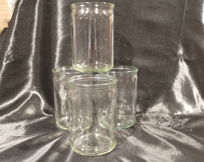 Vtg Jelly Jar Drinking Glasses Stars Around the Top SET OF Etsy