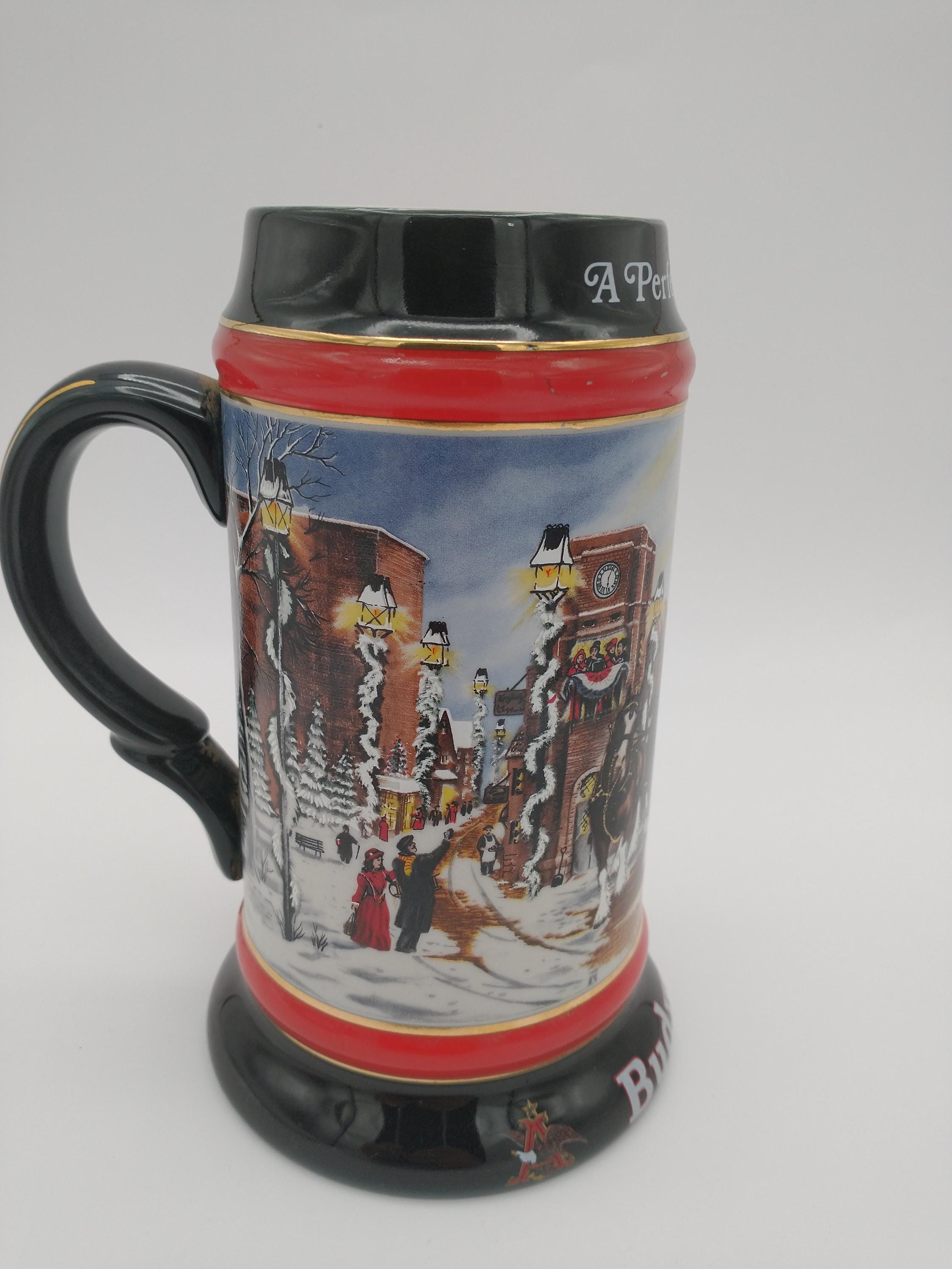 Vintage Budweiser A Perfect Christmas Holiday Stein, 1992