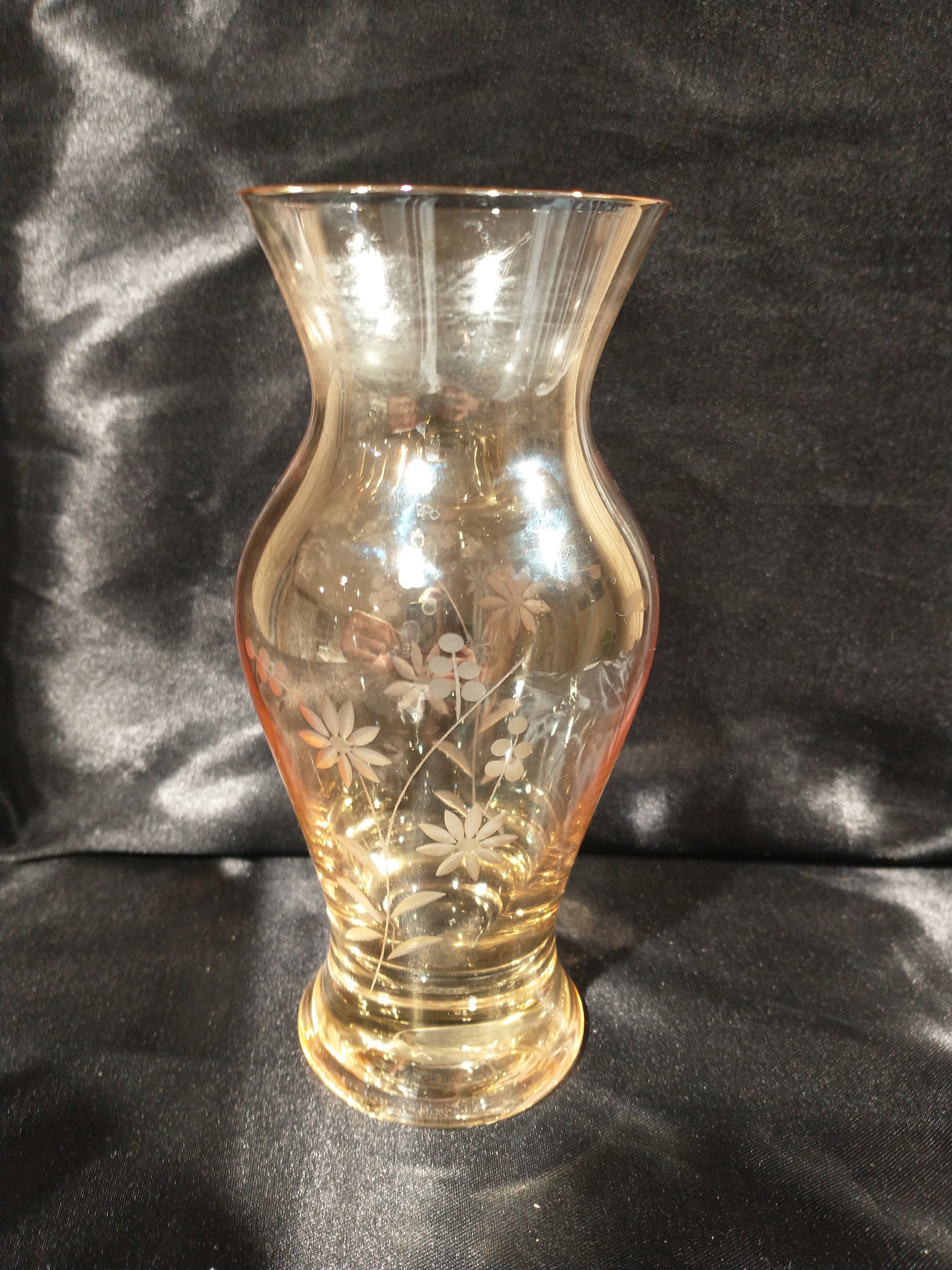 Royal Danube Handblown Crystal Vase Iridescent Gold Made in Etsy