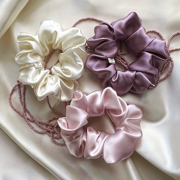 Scrunchie Hair Tie -  Soft Satin Scrunchie - Silky Scrunchie - Ponytail scrunchie - Bridesmaid gift - Elastic Hair Tie - Gift For Her