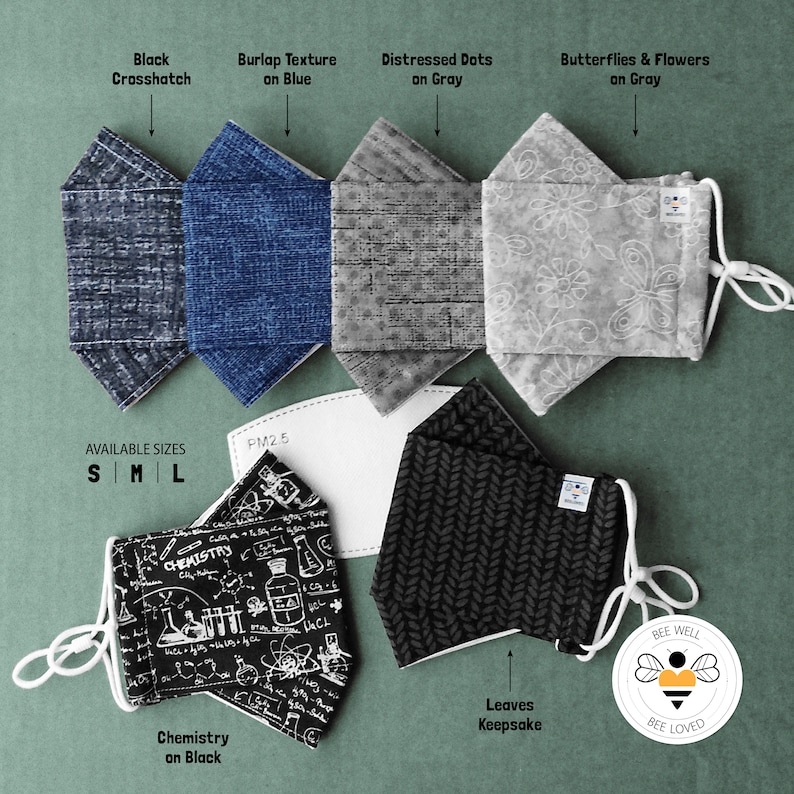 NEW 3D Face Mask, Filter Pocket, Nose Wire, 3 Layers Origami Face Mask