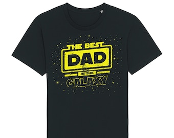 Best Dad In The Galaxy T-Shirt - Star Wars Inspirierter Vatertag t-Shirt, Crew Neck Shirt, Geschenk zum Vatertag - Neuer Papa. 100% Bio-Baumwolle