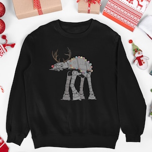 AT-AT Reindeer Christmas Jumper, Star Wars Inspired Christmas Sweater, Star Wars Christmas Sweatshirt, Unisex Gift, Men's and Women's