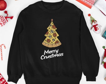 Merry Crustmas Jumper, Pizza Christmas Jumper, Funny Christmas Sweater, Christmas Sweater Unisex, Men's and Women's