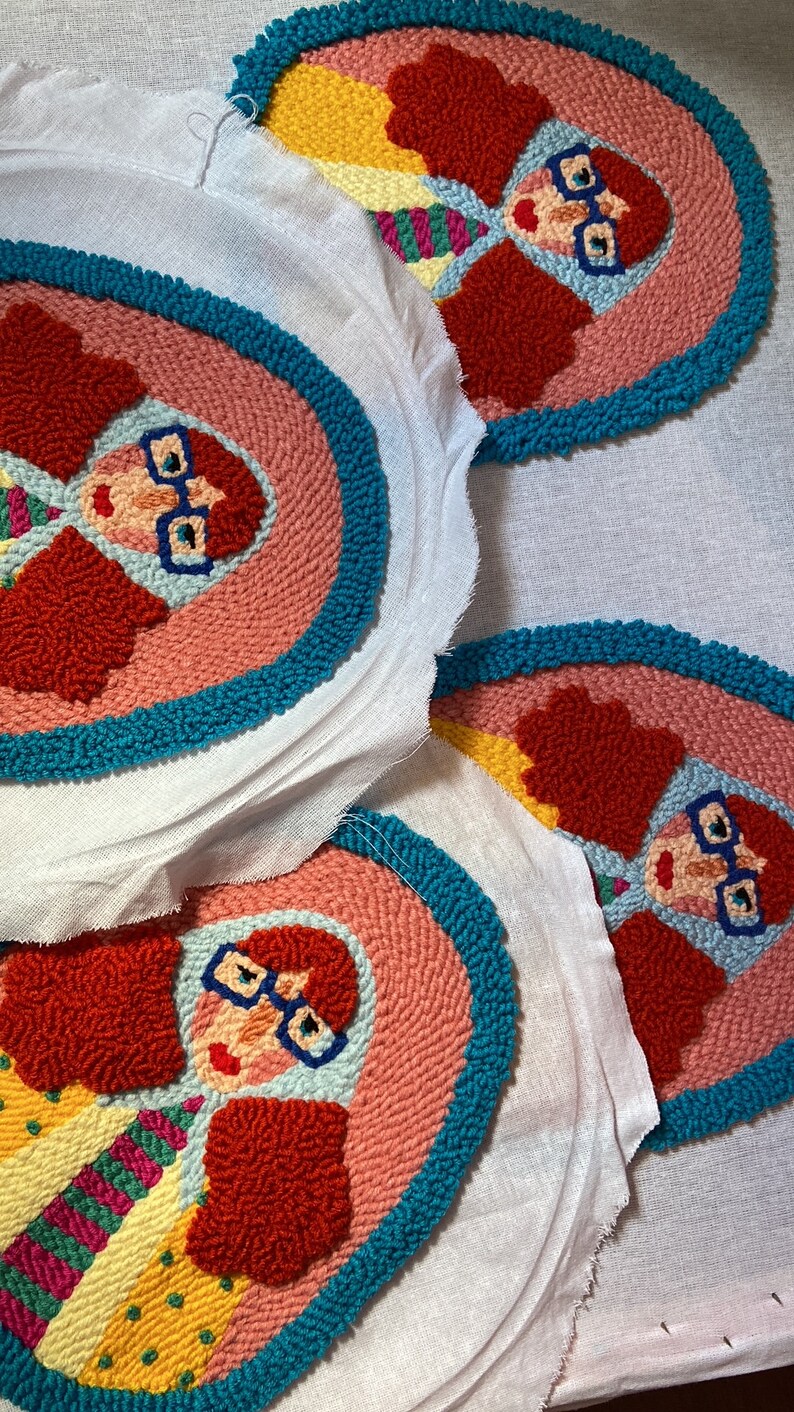 Red Hair Girl Wall Hangings Punch Needle Needle Art Wall - Etsy