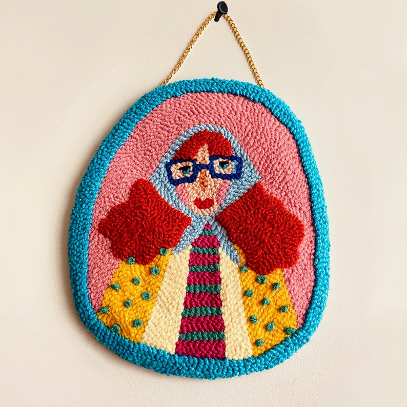Red Hair Girl Wall Hangings Punch Needle Needle Art Wall - Etsy