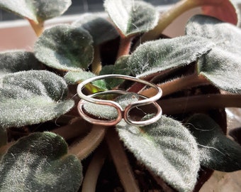 Dual band silver ring
