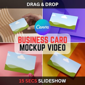 Video de maqueta de tarjeta de presentación / Plantilla de tarjeta de presentación / Canva Drag And Drop / Video de 15 segundos