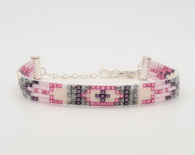 Miyuki delica beads bracelet Purple Fever