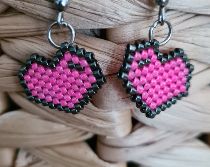 Heart Earrings Pink