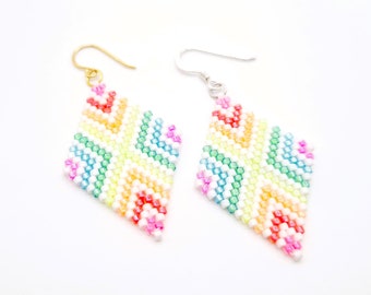 Neon Rainbow Earring White