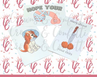 Tarjeta divertida sobre vasectomía / Regalo para desear una pronta recuperación tras la cirugía de vasectomía (PDF)
