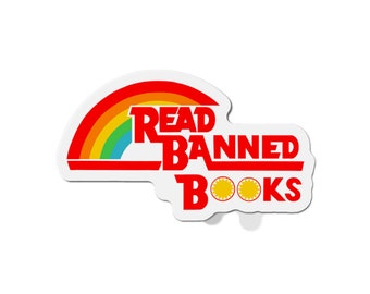 Read Banned Books Magnet | Colorful Reading | Banned Books | Book Ban | Gifts for her | Gifts for him | Gift | Magnet | Rainbow | Reading