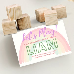 Rainbow Business Card | Kid Business Cards | Play Date Card | Digital File