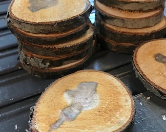 Small Cherry Wood Slices Craft Supply Donuts 2 - 2.25 inch Hardwood, Wedding Place Cards