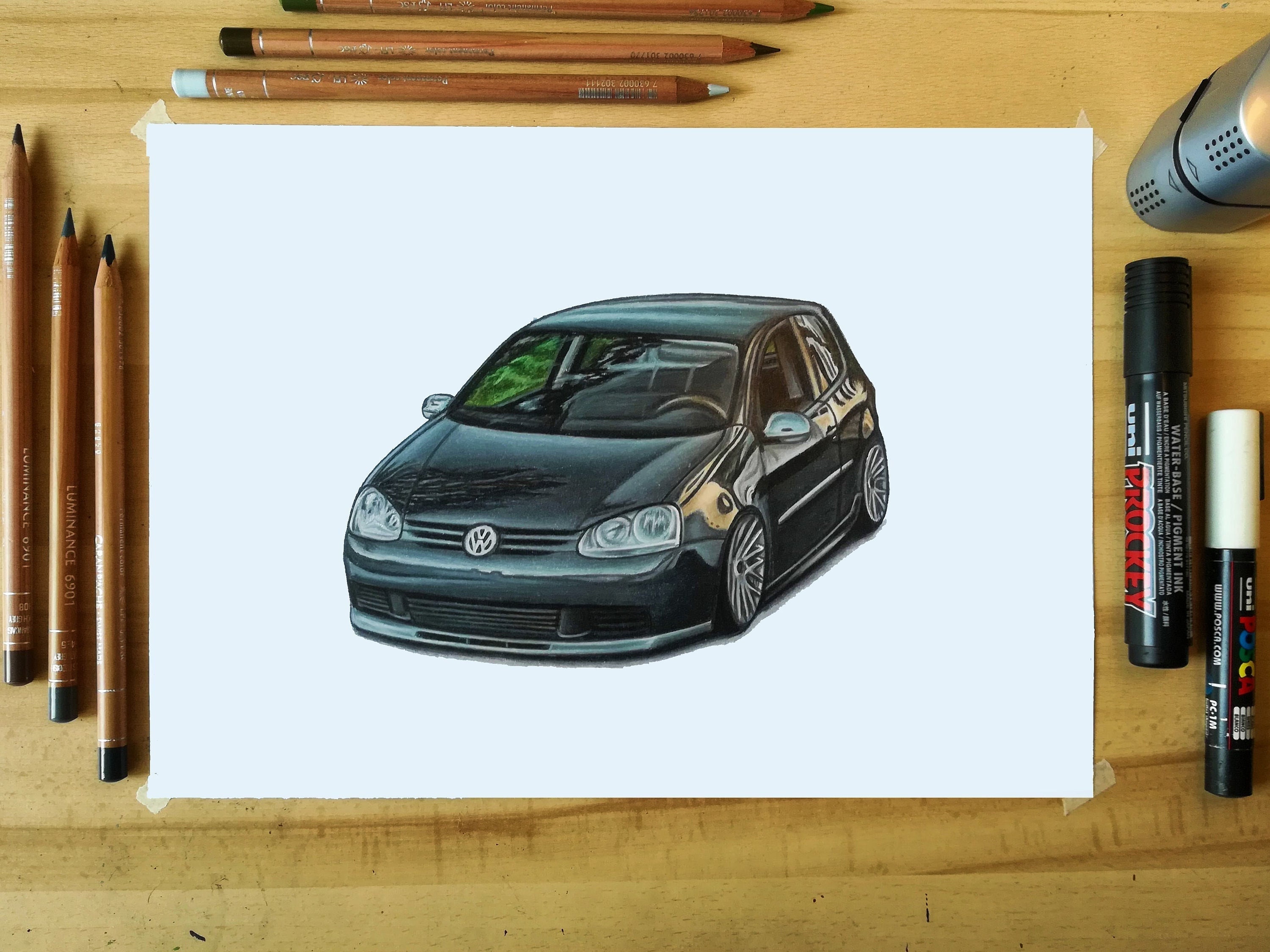 Volkswagen  Dessin voiture, Painting, Fait maison