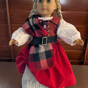 Woman's Scottish Highland Skirt, Top, Vest, Tartan Plaid and Belt