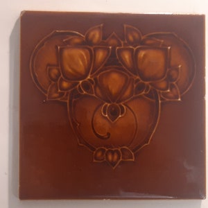 Antique tile Malkin Edge Art Nouveau  tile about 1905