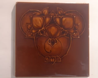 Antique tile Malkin Edge Art Nouveau  tile about 1905