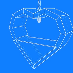 Hängende herzförmige Holzpflanzer Blueprints, die Sie mit einer Säbelsäge für Sukkulenten / Vogelfutter bauen können. Super für Flohmarkt,Flohmarkt,Facebook,etc