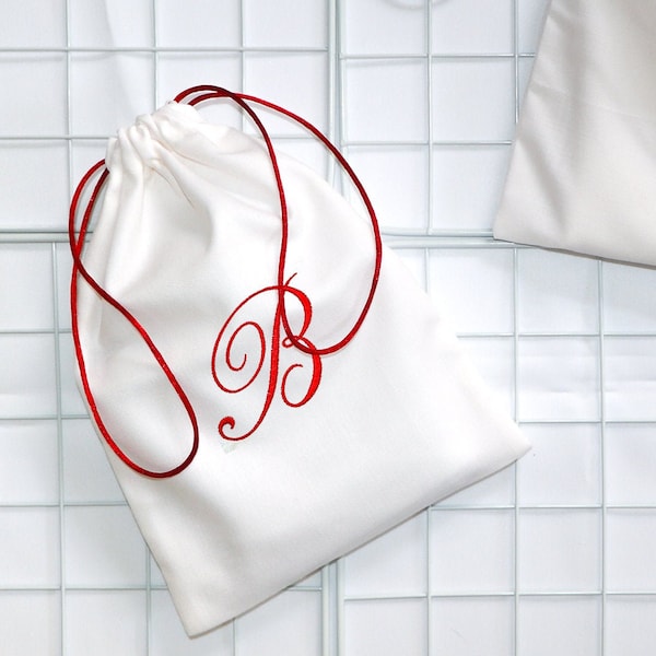 Custom Embroidery Monogram 100% Cotton Dust Bag Handmade in USA  High End Quality Handbag Storage Bag Gift Bag Packaging