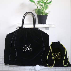 Bolsa de polvo de terciopelo bordado hecha a mano en EE. UU. Monograma personalizado Bolsa de almacenamiento de bolso de alta calidad Bolsa de regalo Embalaje