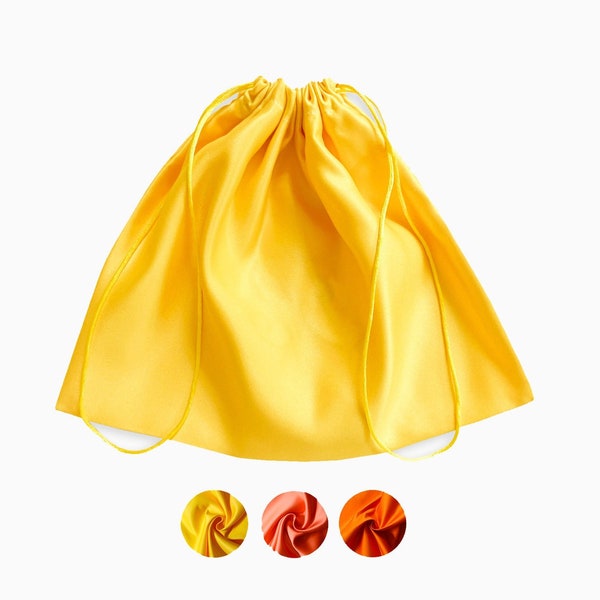 Yellow Shades Silk Satin Dust Bag - Handmade in USA High End Quality Handbag Clothes Accessories Storage Bag Gift Bag Packaging