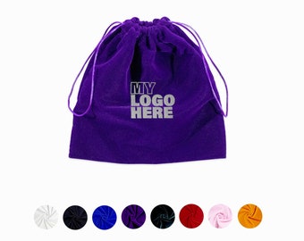 Votre sac à poussière en velours brodé avec logo fait à la main aux États-Unis, sac de rangement de sac à main de qualité supérieure personnalisé, emballage de sac cadeau