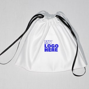 Bolsa de polvo de satén con bordado de logotipo personalizado, hecha a mano en EE. UU., bolsa de almacenamiento de personalización de alta calidad, embalaje de bolsa de regalo