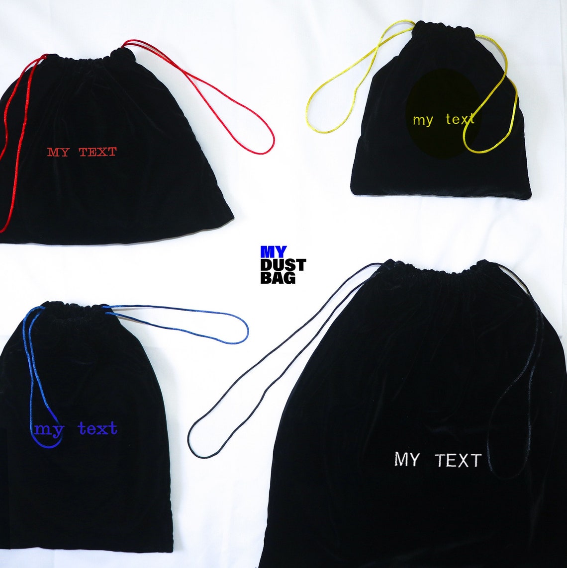 Embroidery Velvet Dust Bag Handmade in USA Custom Text High Etsy