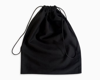 Black Dust Bag - Extra Small to Extra Large - Broadcloth Cotton - Storage bag, Handbag, Sneakers, Gift, Travel, Packaging