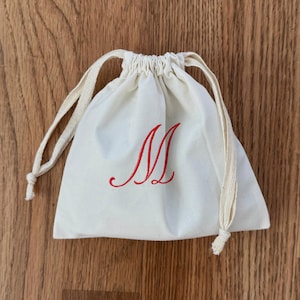 Bolsa para polvo con monograma bordado personalizado, 100 % algodón, hecha a mano en EE. UU., bolsa de almacenamiento de alta calidad, bolsa de regalo, embalaje
