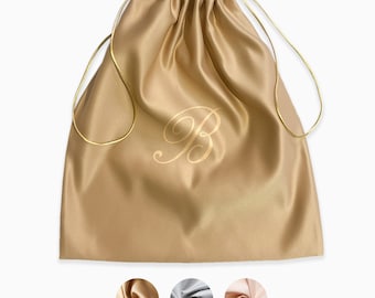 Custom Monogram Satin Dust Bag: Handmade in USA, High-End Quality