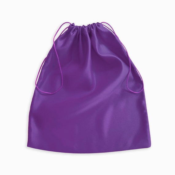Purple Satin Dust Bag Extra Small to Extra Large Handmade 