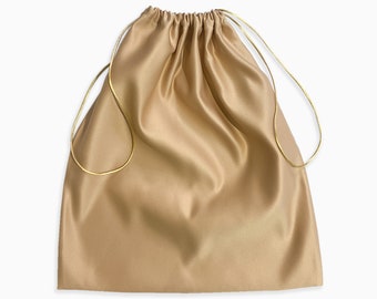 Gold Satin Dust Bag - Extra Small to Extra Large - handmade in USA - Storage bag, Handbag, Sneakers, Gift, Travel, Packaging Premium