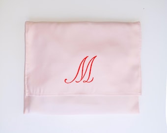 Custom Monogram Satin Dust Bag: Handmade Envelope Pouch