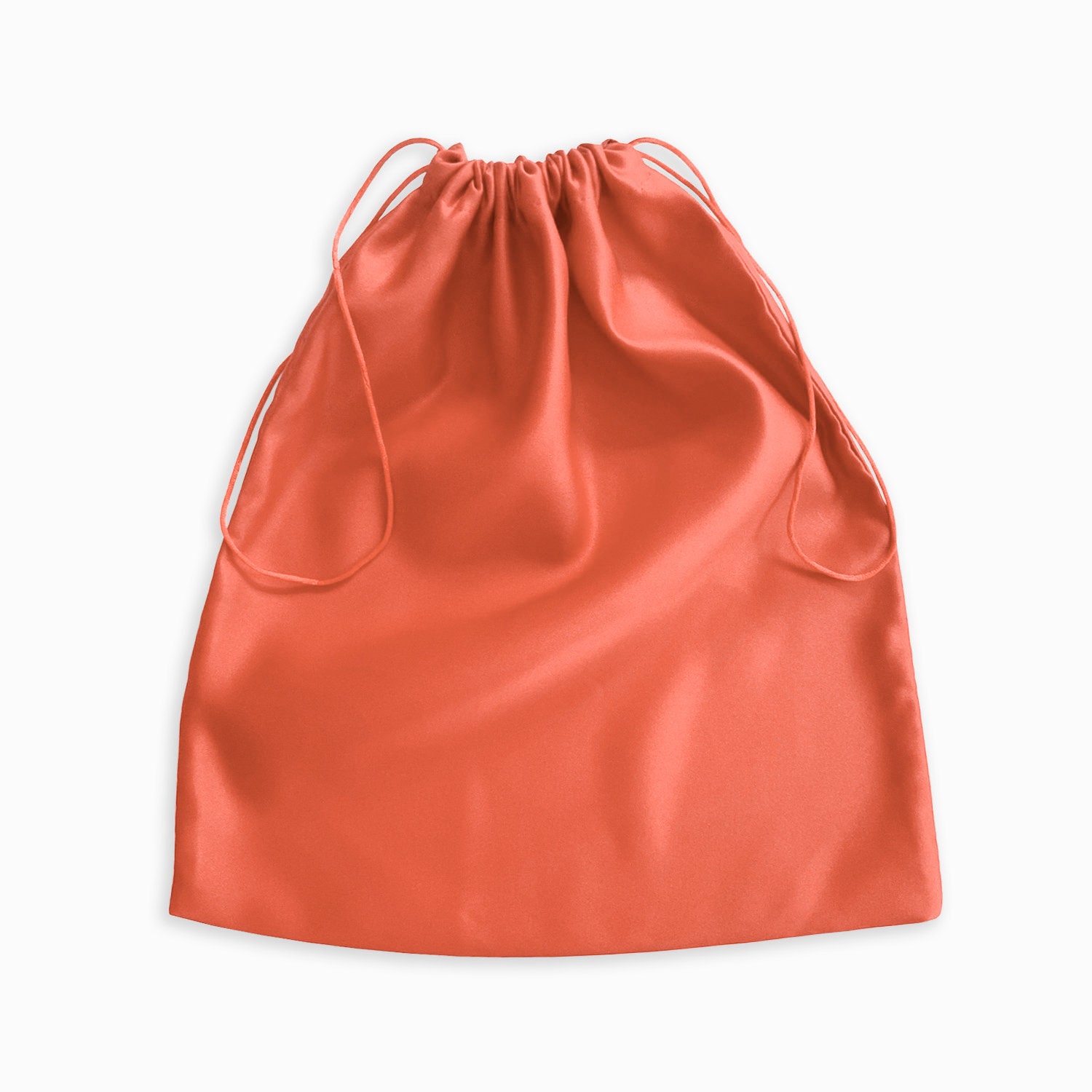 Coral Orange Satin Dust Bag Extra Small to Extra Large 