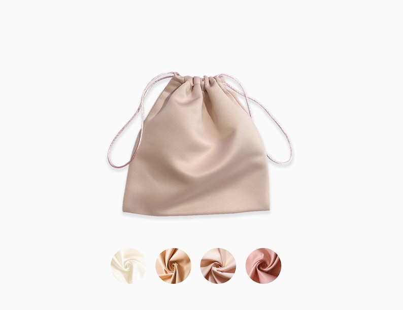 Nude Shades Seidensatin Staubbeutel Handgefertigt in den USA High-End-Qualität Handtasche Kleidung Accessoires Aufbewahrungstasche Geschenktüte Verpackung Bild 1