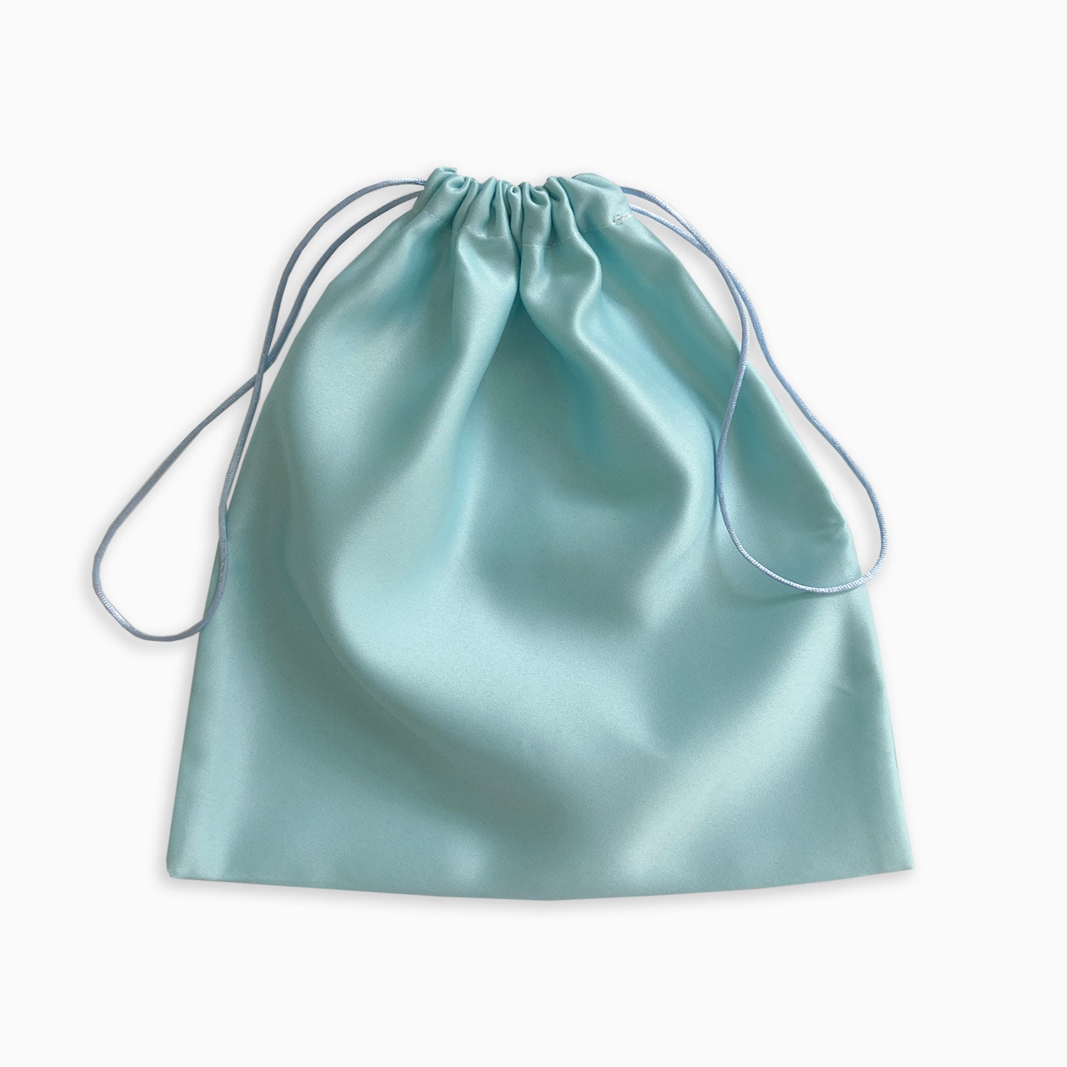 Handmade Turquoise Satin Dust Bag: Travel Storage Pouch