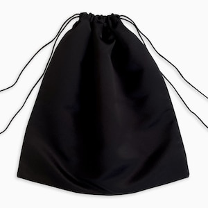 Handmade Black Satin Dust Bag: USA Made Storage Solution