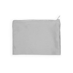May include: A gray zippered pouch with a smooth, satin-like finish. The pouch is empty and ready to be filled with your favorite items.