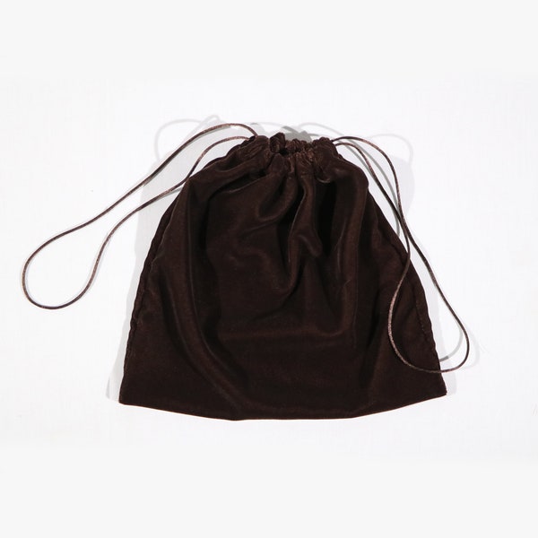 Brown Velvet Dust Bag - Extra Small to Extra Large - Broadcloth Cotton - Storage bag, Handbag, Sneakers, Gift, Travel, Packaging