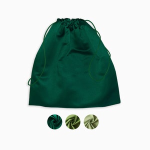 Sacchetto per la polvere in raso con sfumature verdi - Fatto a mano negli Stati Uniti Borsa per la conservazione di accessori per vestiti di alta qualità. Confezione di sacchetti regalo