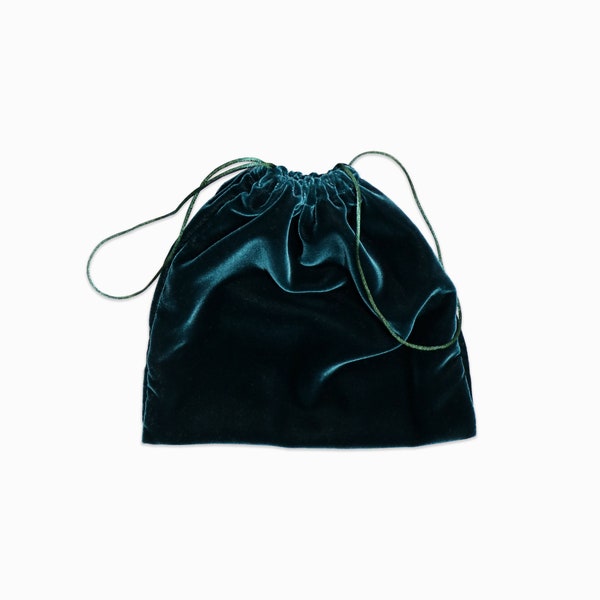 Green Velvet Dust Bag - Extra Small to Extra Large - Broadcloth Cotton - Storage bag, Handbag, Sneakers, Gift, Travel, Packaging