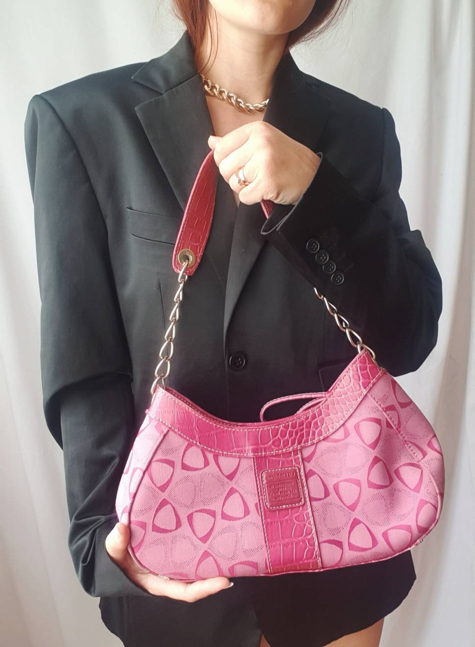 Y2K vintage pink baguette Aesthetic shoulder bag Y2k fashion Etsy