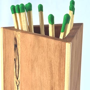 Handmade Wood Fireplace Matchbox: Cherry with Spalted Maple Accent