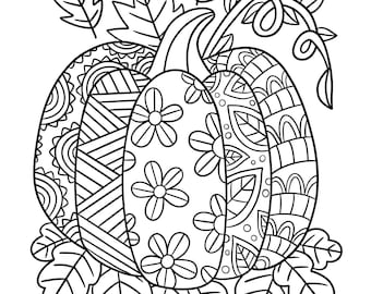 Design Pumpkin Coloring Page: Autumn Fall Activity (Digital Download)